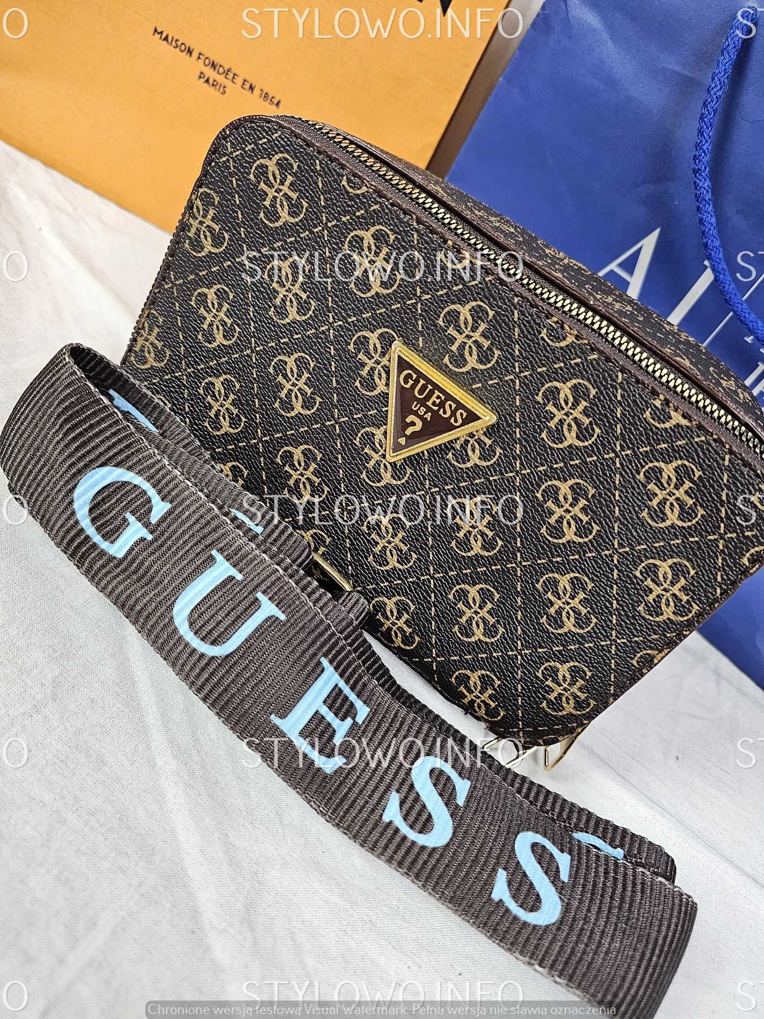 Torba Guess CK nowość monogram calvin czarna listonoszka hit