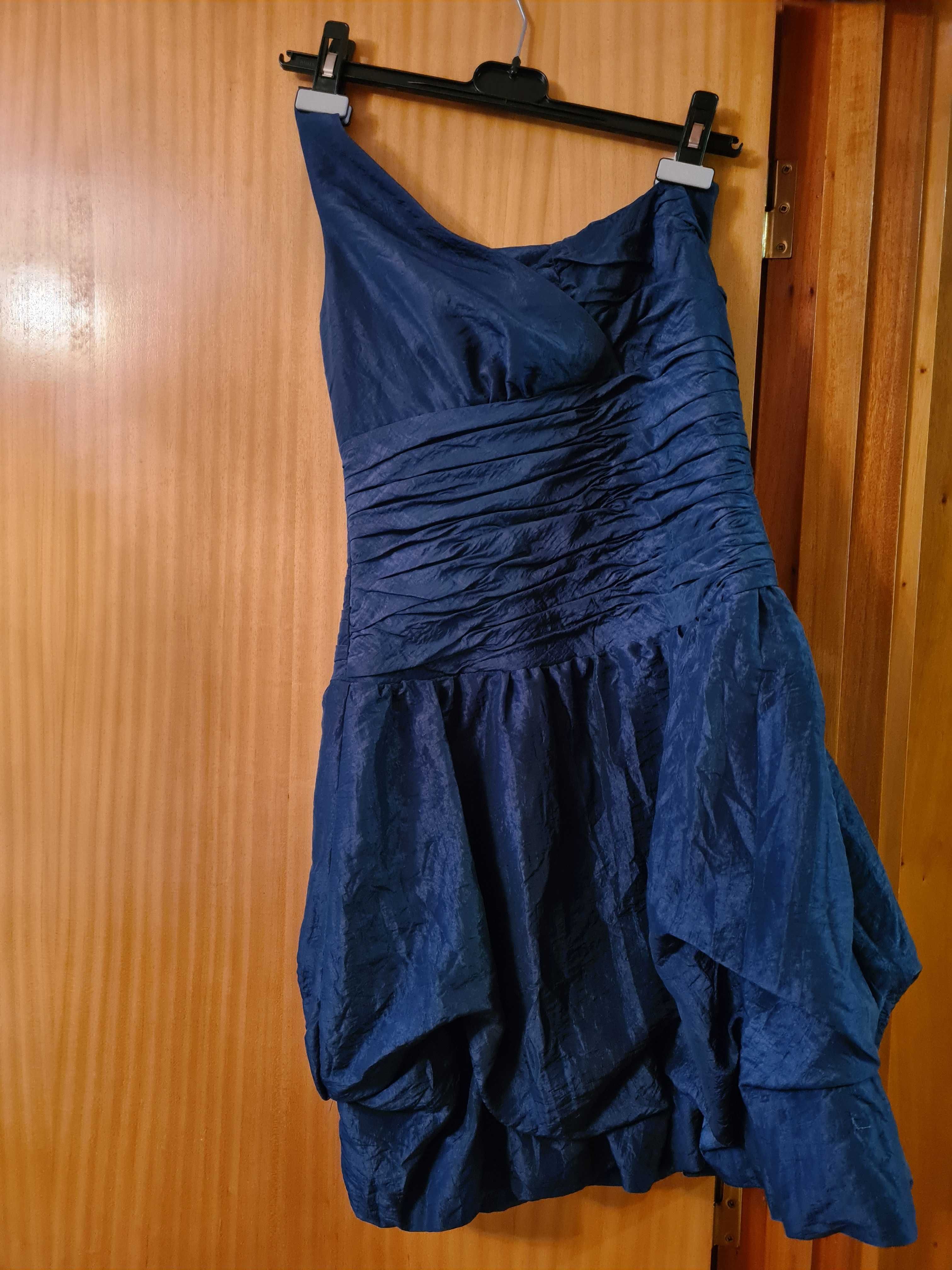 Vestido azul petróleo