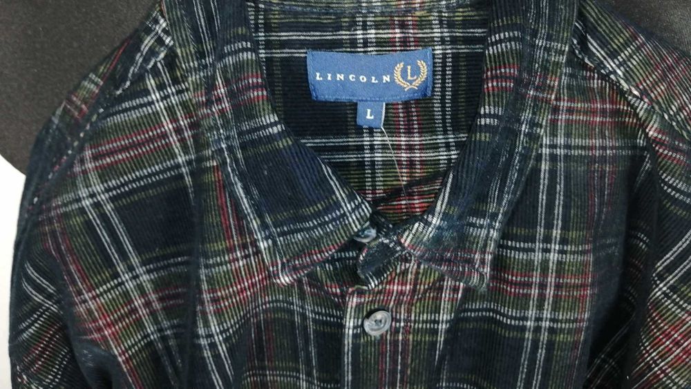 LINCOLN Koszula Męska Sztruksowa L Oryginalna Super Stan Bawełna