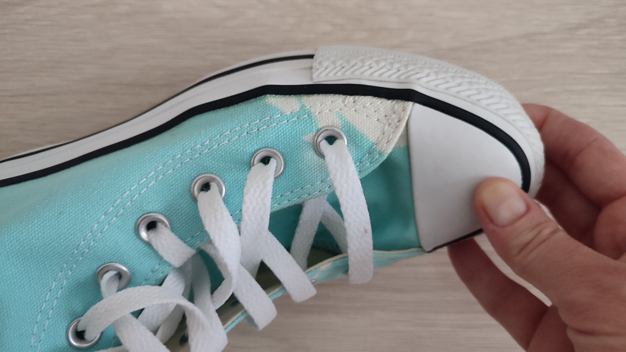 Damskie buty trampki do kostki sznurowane Converse rozm 36,5 cm turkus