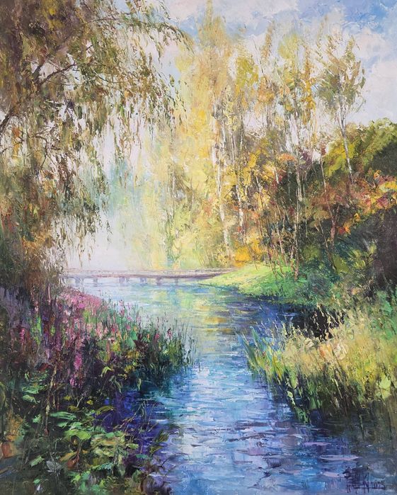 Obraz Olejny Złoty brzeg wspomnień - Paweł Łącki