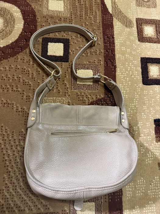 Сумка бежева натуральна шкіра Італія сумочка клатч zara