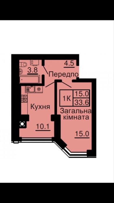 1 кімнатна Софія Нова в зданому будинку,Новосілки,Теремки 49000₴