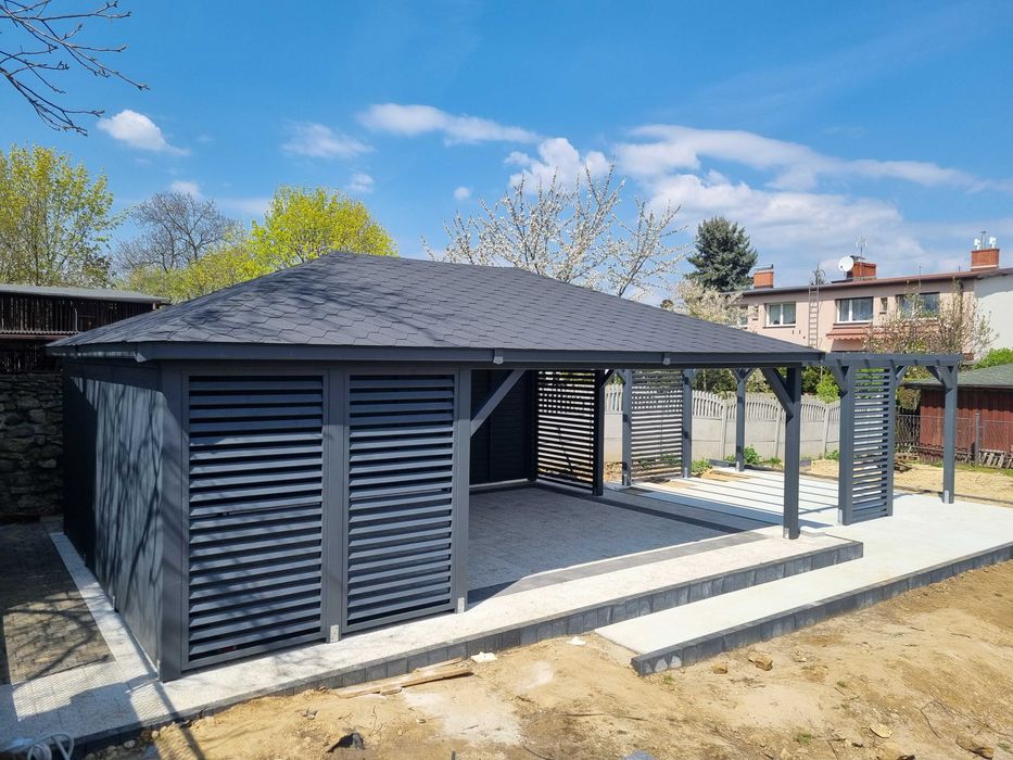 Altana ogrodowa 5 x 7 + pergola domek narzędziowy altanka PRODUCENT