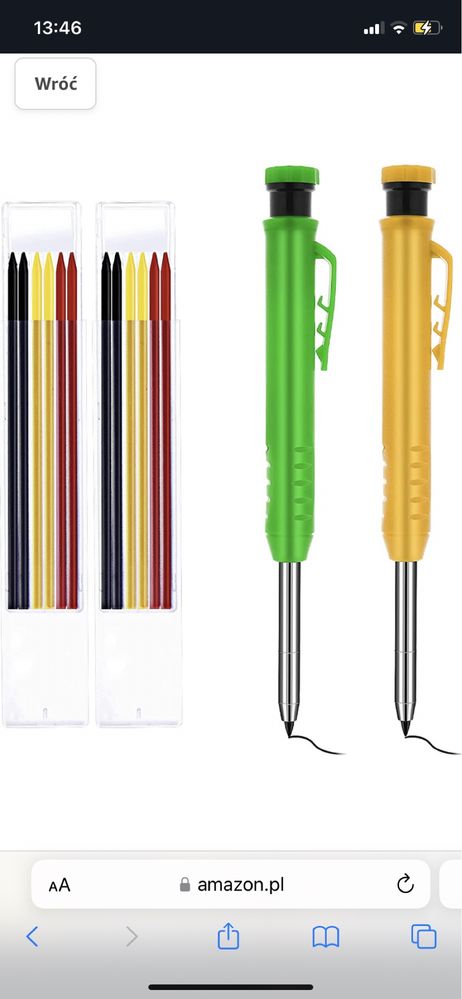 TIESOME 2-pak solidnego ołówka stolarskiego z 12 wkładami