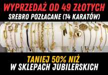 Bransoletka srebrna pozłacana, Wyprzedaż od 49 złotych, NAPISZ