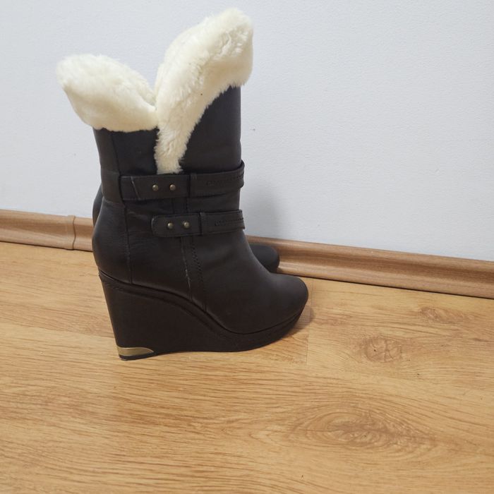 Buty botki skórzane Bata 37 na platformie jak nowe