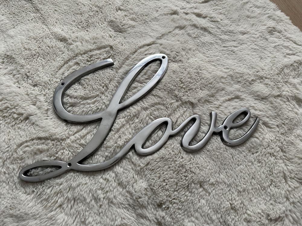 Duży metalowy napis LOVE na sciane wesele slub 50 x 27  cm