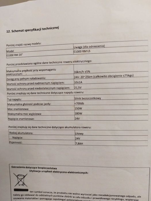 Rower elektryczny składany