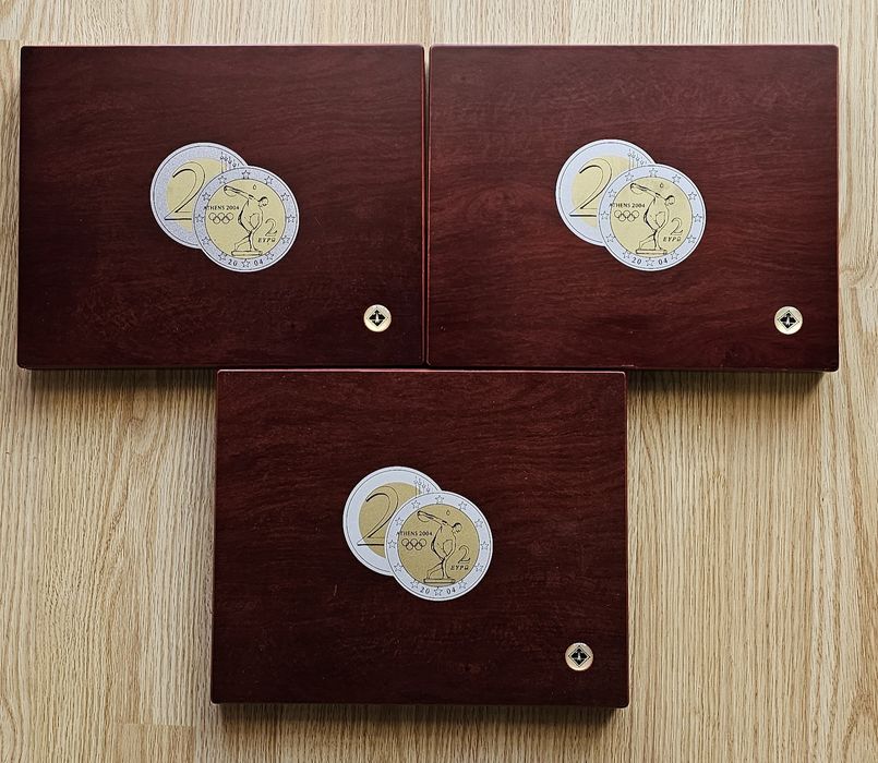 Estojos de Madeira para Moedas Euro