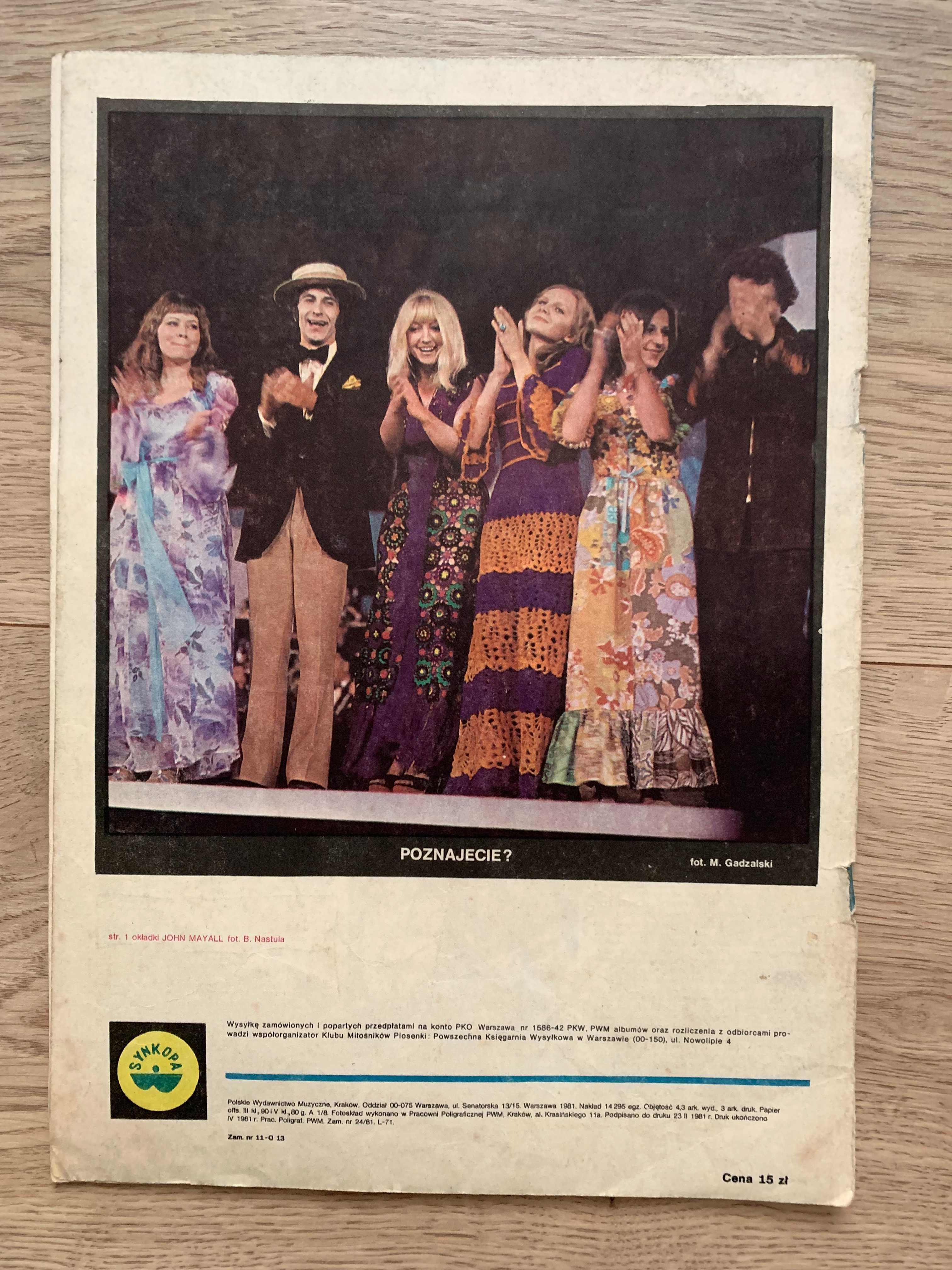 Czasopismo nr 80 Synkopa Klub Miłośników Piosenki 1981 UNIKAT
