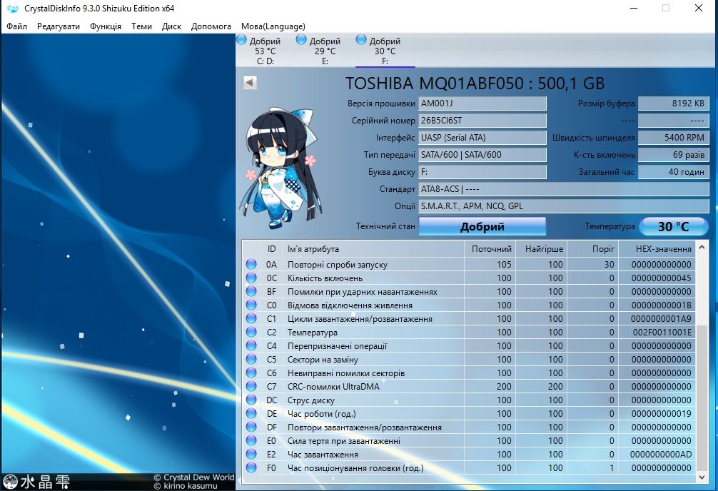 Зовнішня HDD кишення iDsonix (Toshiba) на 500 гб