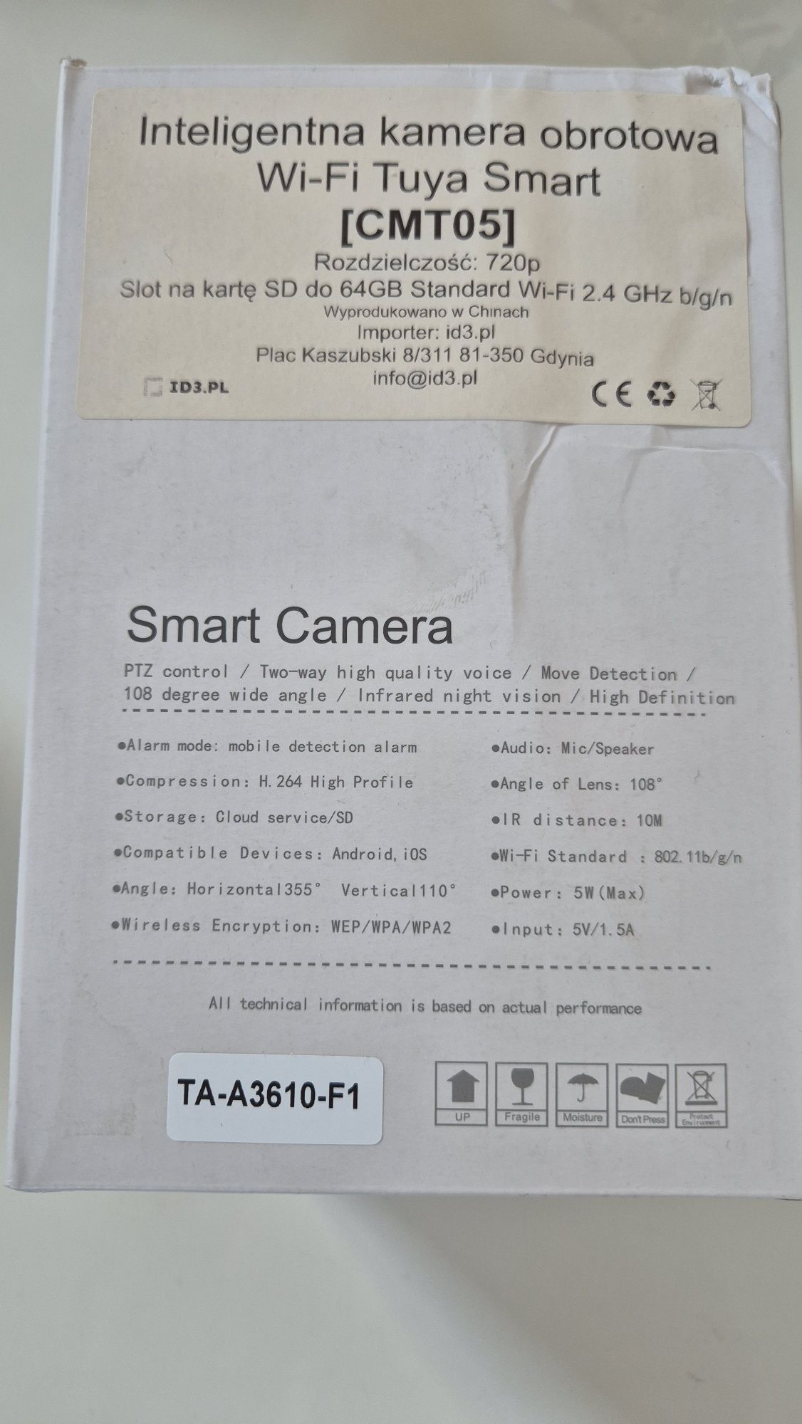 Inteligentna camera obrotowa wi-fi TUYA Smart
