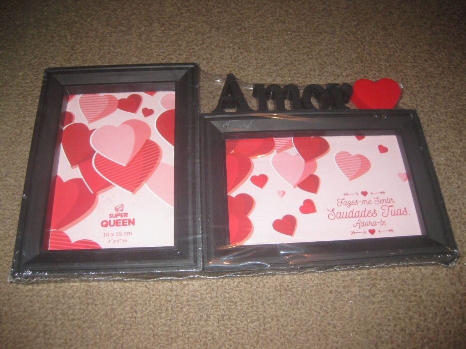 2 Porta Fotos "Amor" Novo e Embalado!