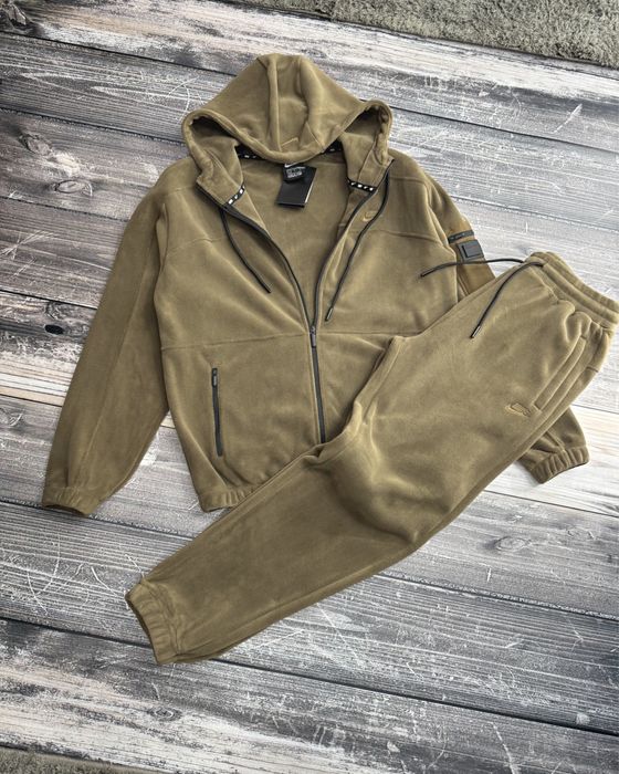 Чоловічий флісовий теплий костюм nike хакі, сірий L,XL,XXL,3XL,4XL