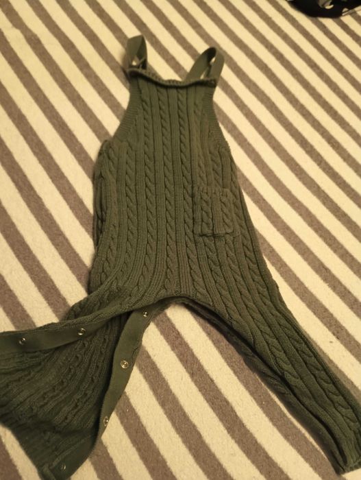 Spodnie z dzianiny r. 74 zielone dla chłopca i dziewczynki