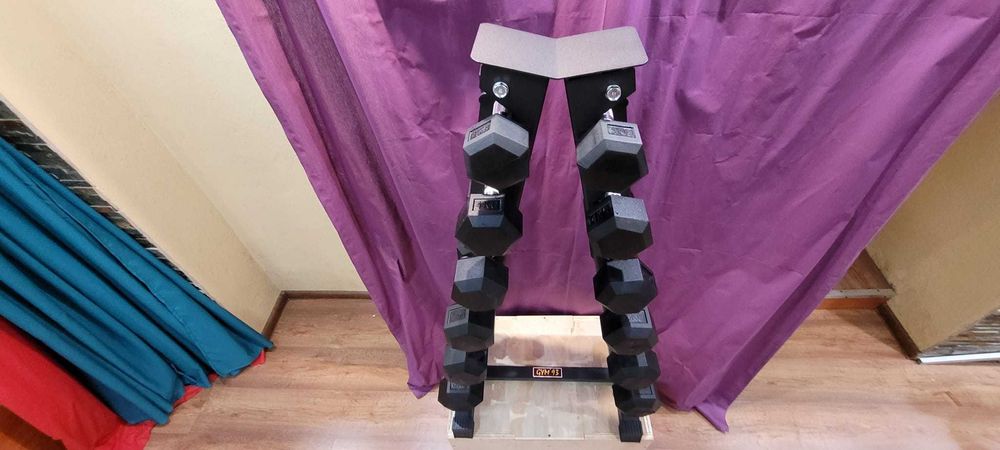 Zestaw hantli hex popularnych małych 3-8 kg