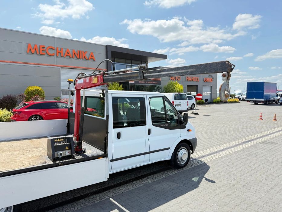Ford Transit Doka Brygadówka 6-miejsc + Skrzynia 3.48 m + HDS Zarejestrowany w PL  NR.302 Klimatyzacja, HDS 830 kg, Tempomat, Super Stan