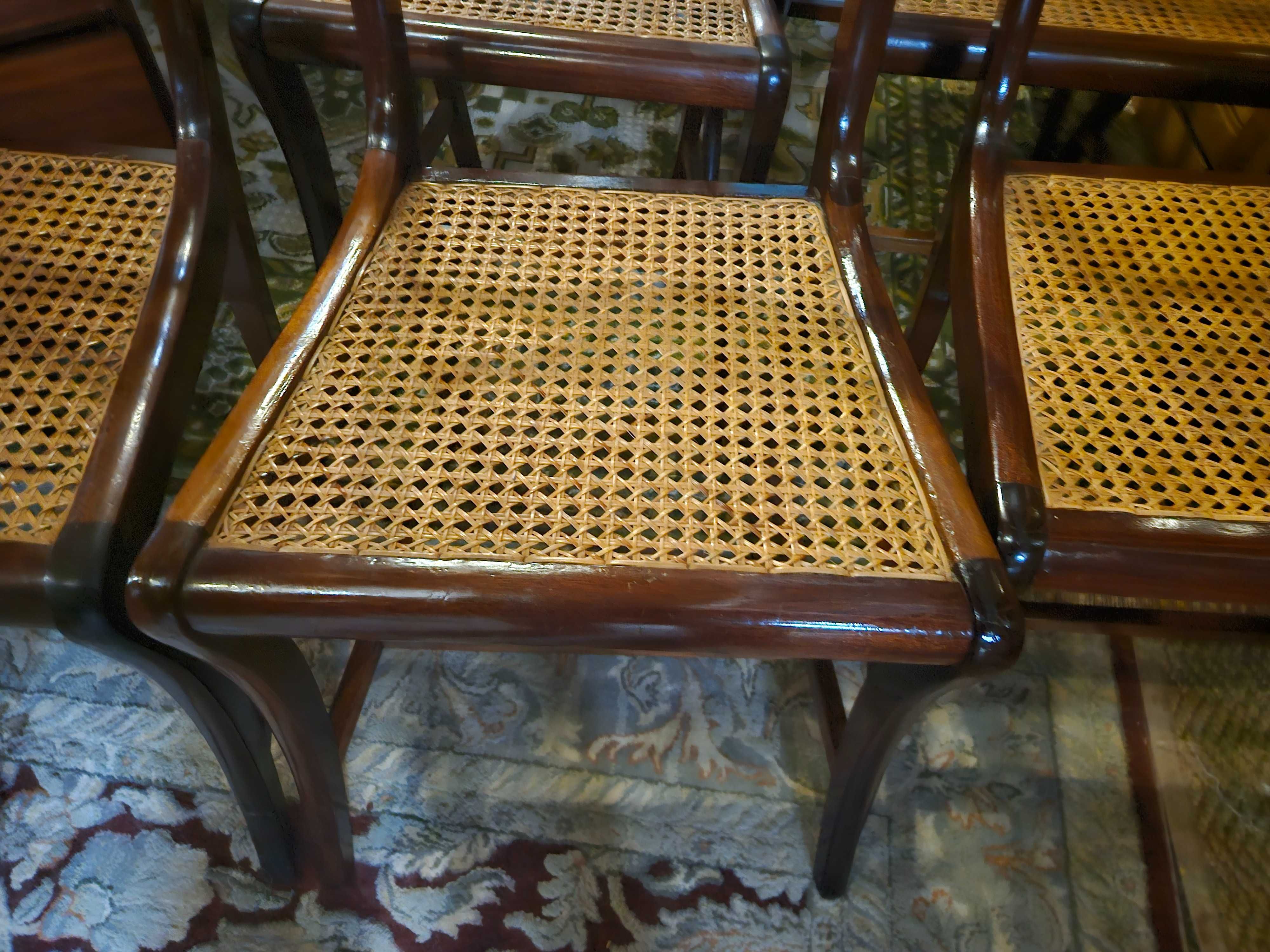 Cadeiras de sala em madeira e palhinha - estilo Imp