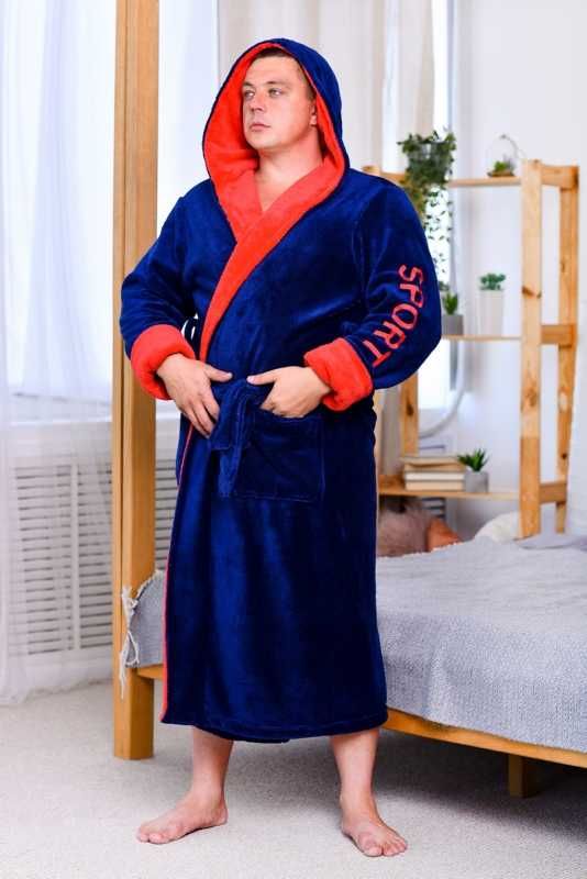 Домашній теплий махровий халат чоловічий приемний до тіла на подарунок