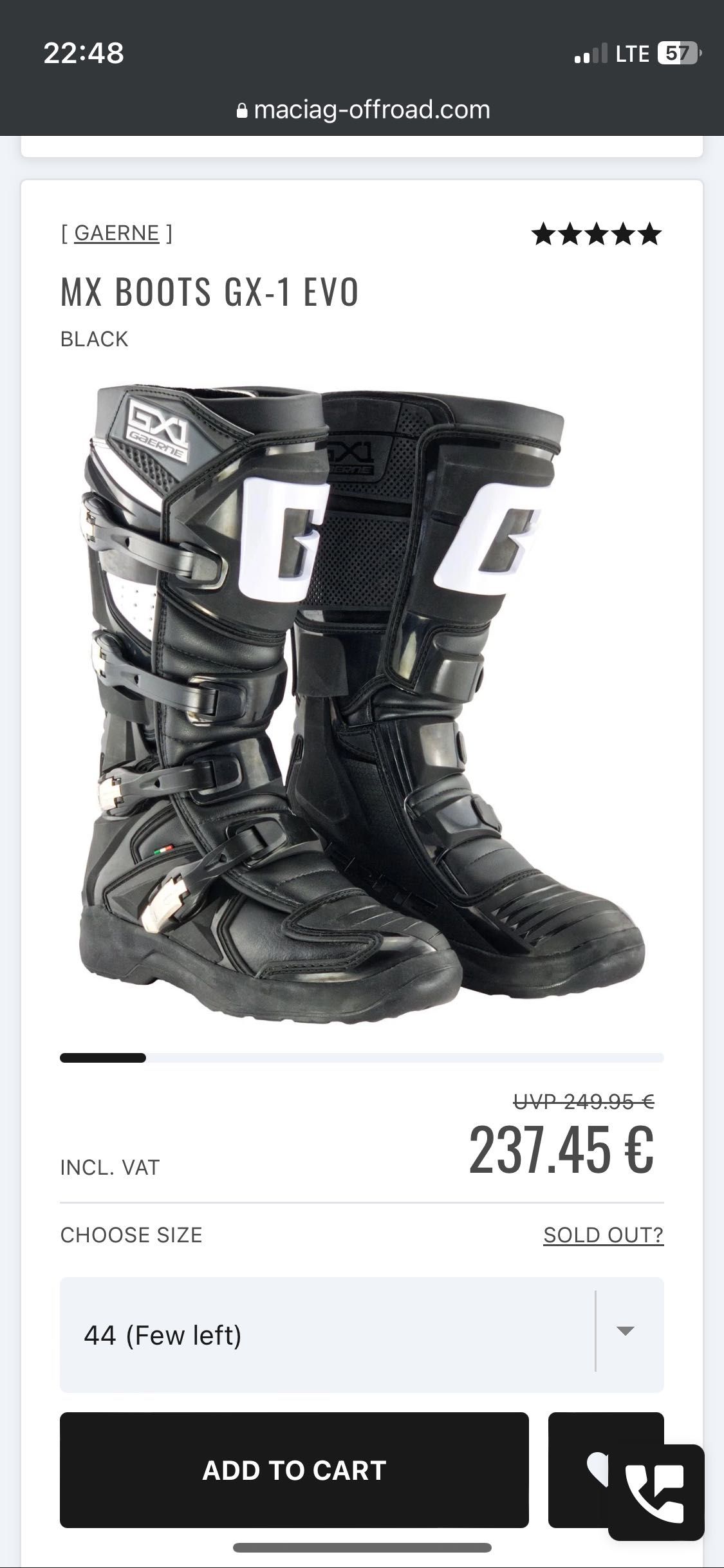 Gaerne GX-1 EVO. Buty motocross. Rozmiar 44/27,5 cm + Gratis!!!