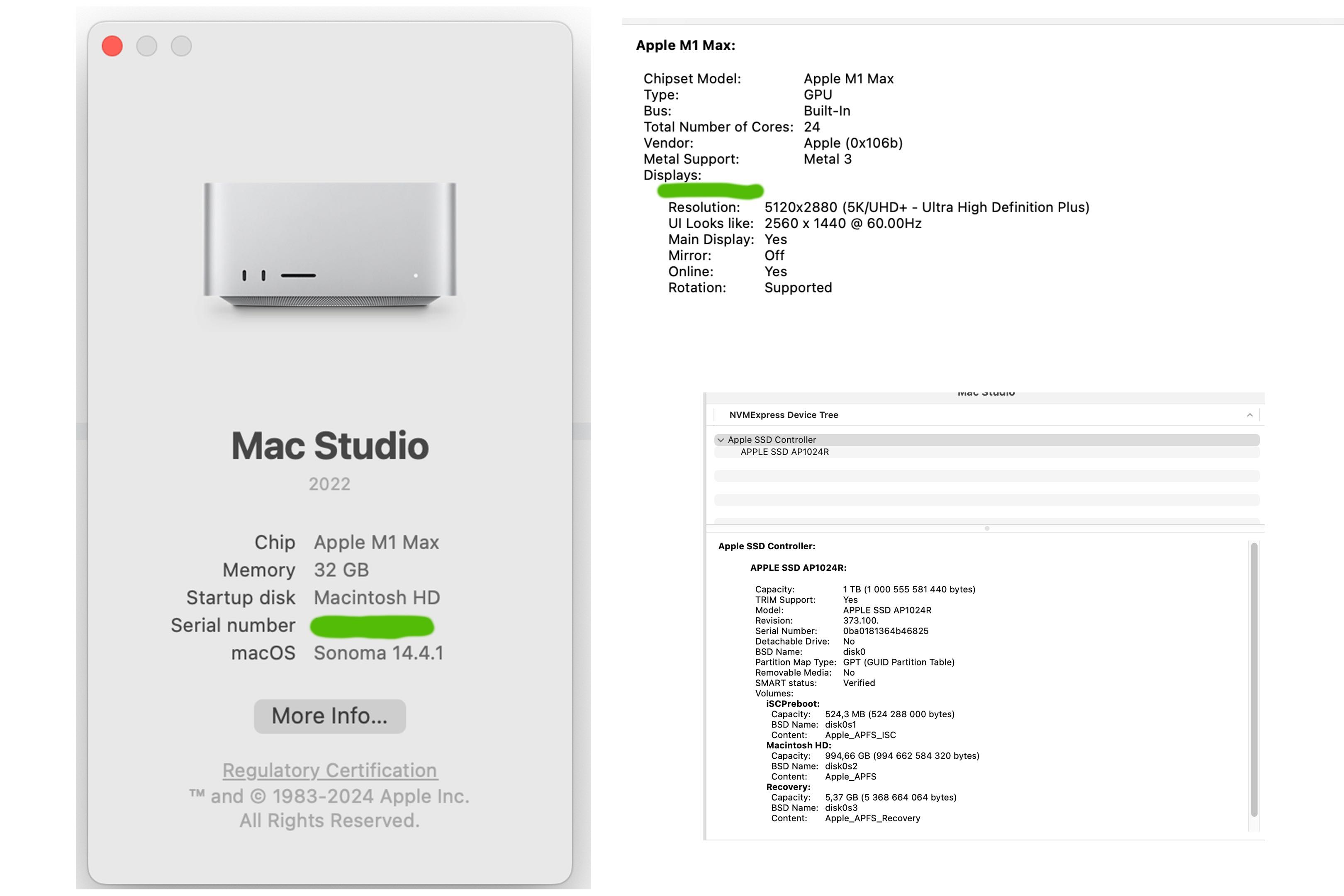 Mac Studio M1 Max 32gb 1TB