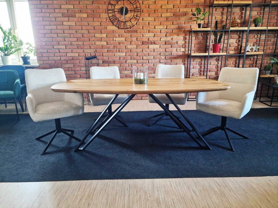 stół dębowy owalny 240x100 oryginalna krawędź producent dostępny