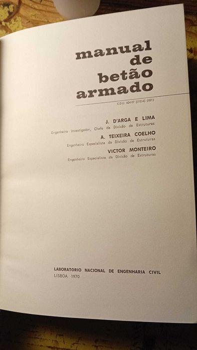 D'arga e Lima, Teixeira coelho Manual de Betão Armado