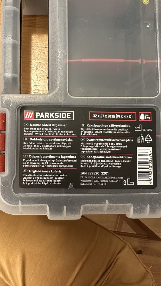Parkside Dwustronna walizka na narzędzia Skrzynka