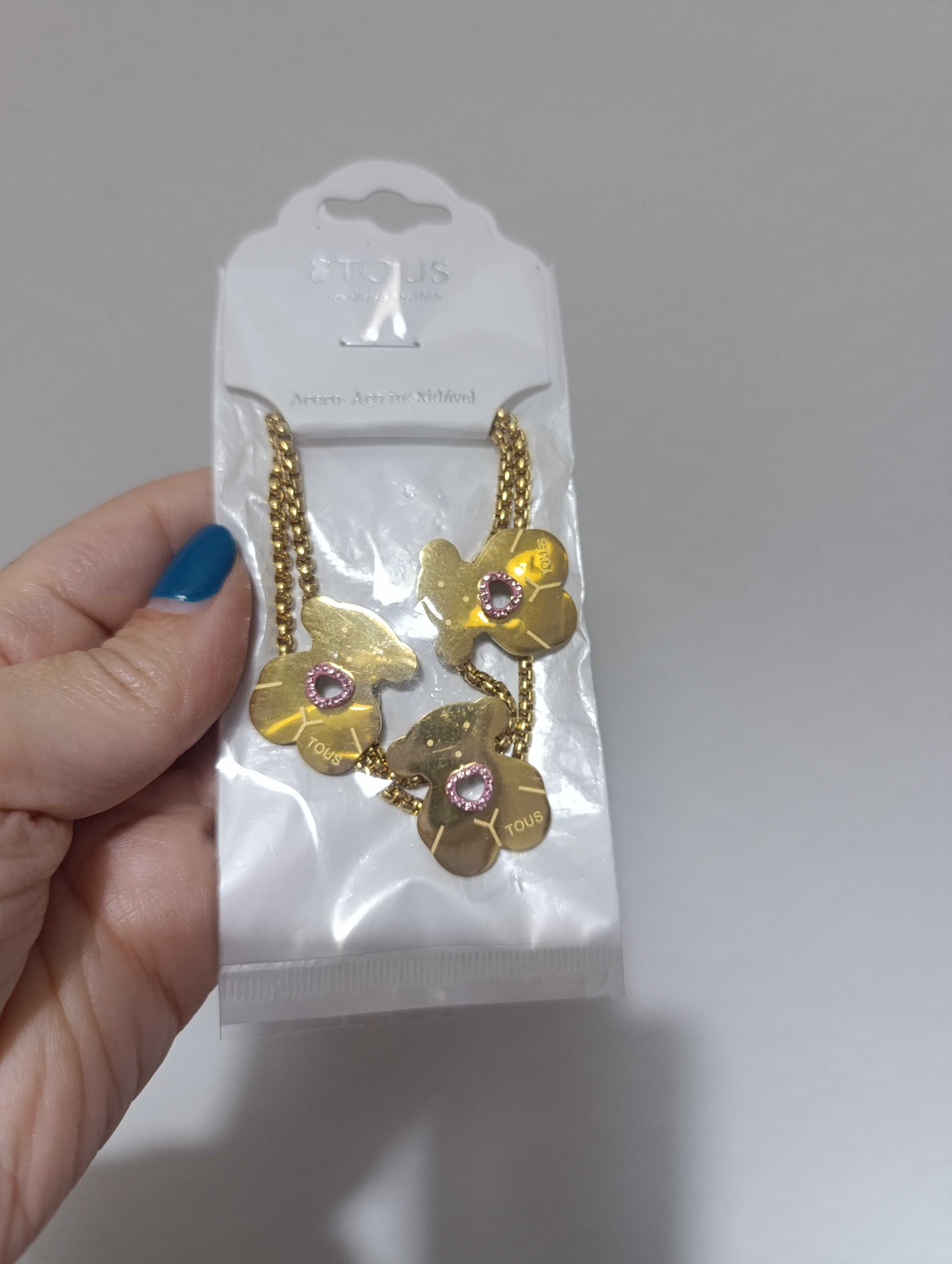 Pulseira Usos Coração Rosa Nova