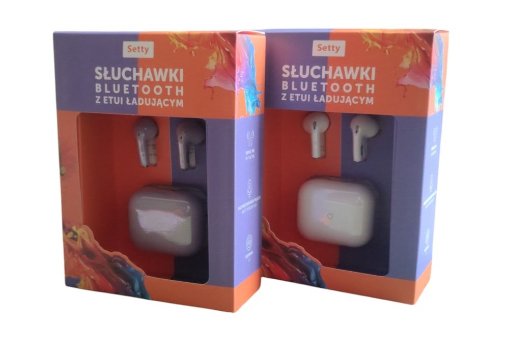 Słuchawki douszne bluetooth Setty STWS-00/09, 2 kolory, nowe.