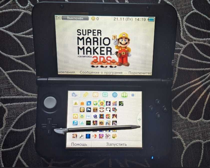 Nintendo 3DS XL +16GB + зарядка + стилус + ігри, приставка, консоль