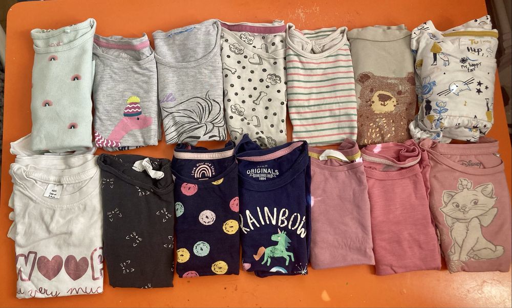 13 koszulek z długim rękawem 3-4 lata dla dziewczynki