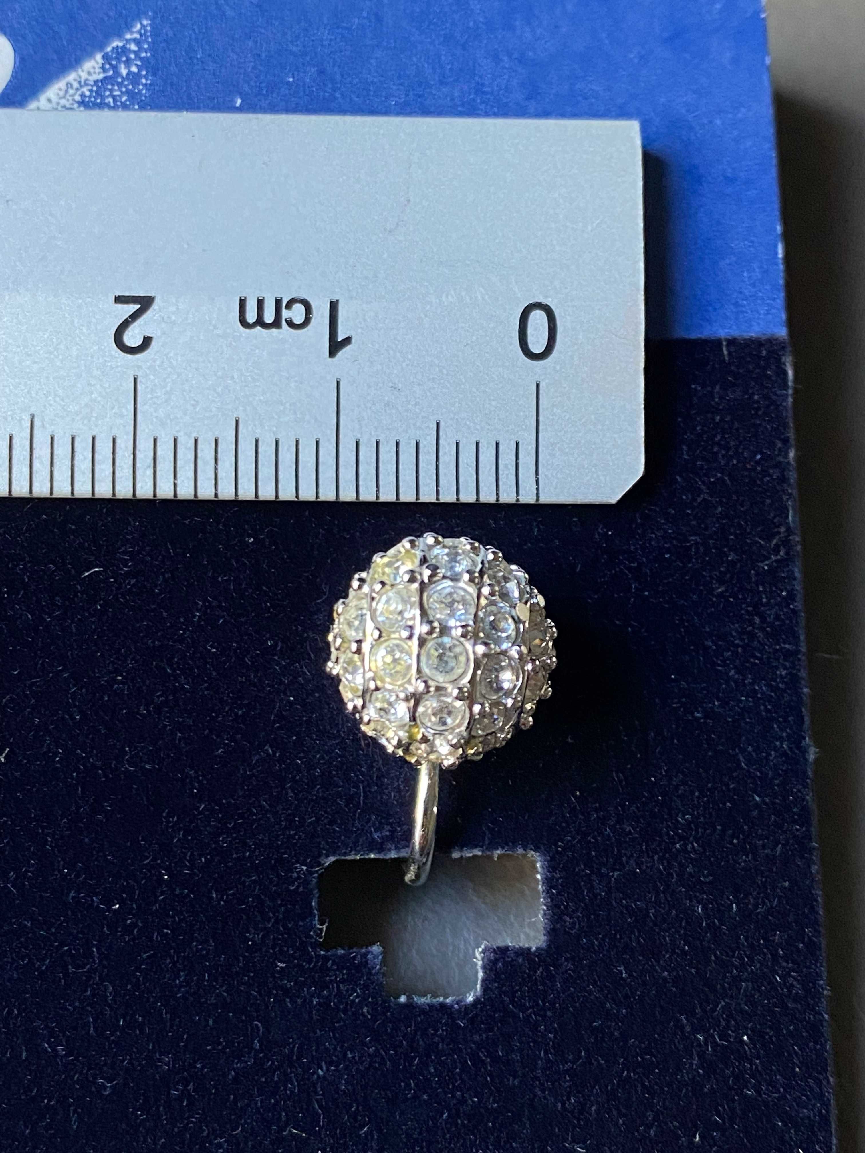 Swarovski - klipsy kulki z kryształkami - oryginalne - bez dziurek