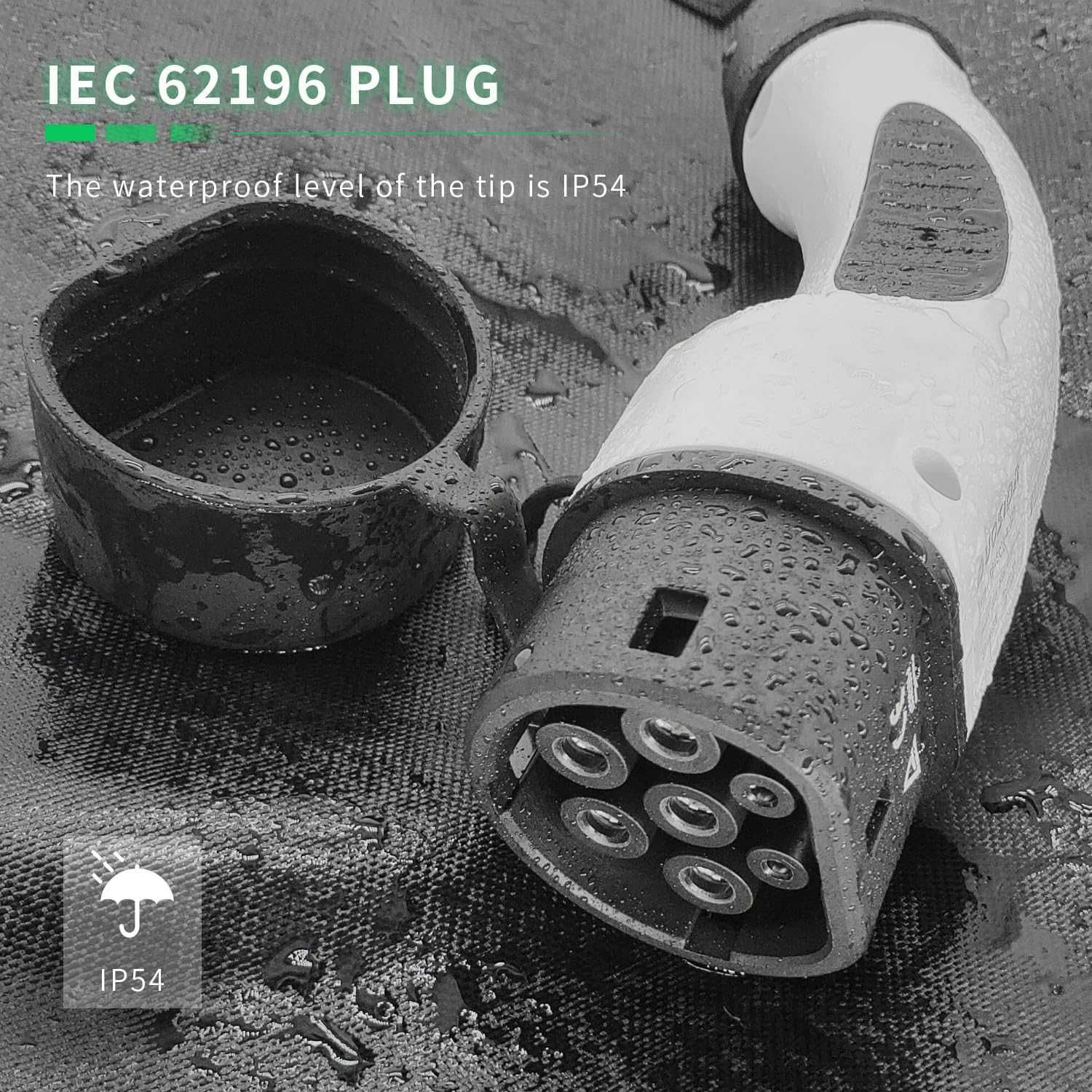 Cabo 22 kW, 32A Carregamento AC | Cabo tipo 2, 32A, 3 fases, 5mt