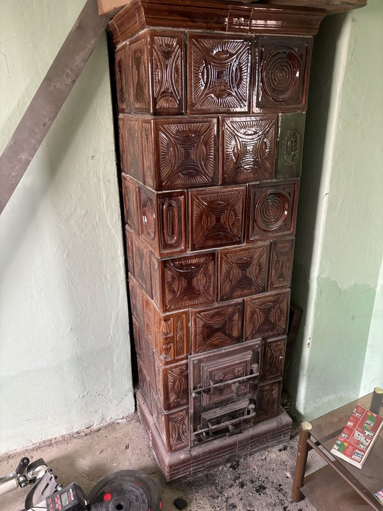 Piec kaflowy kaflak, zdemontowany duży 172x126x55