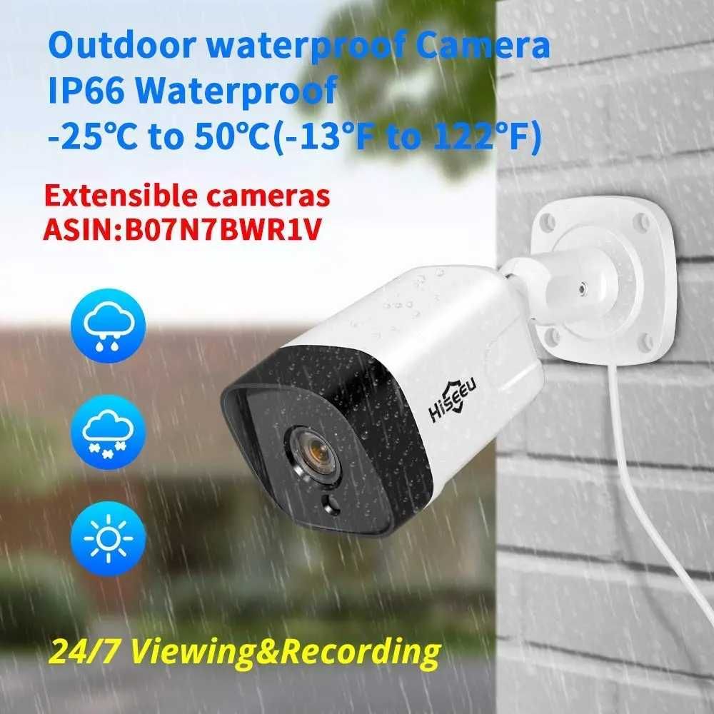 Sistema Vídeo Vigilância POE 4 Cameras Exterior - 5MP Com Áudio - NOVO