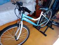 Bicicleta com rolo de treino