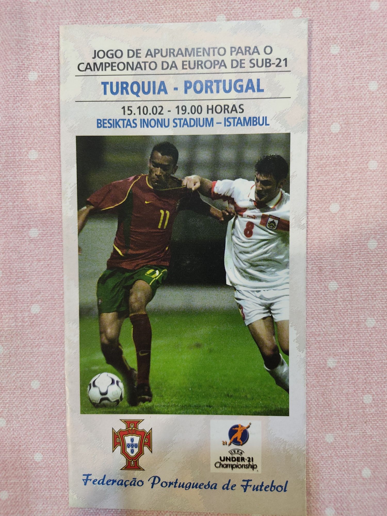 Programa de jogo Turquia Portugal sub 21 2002