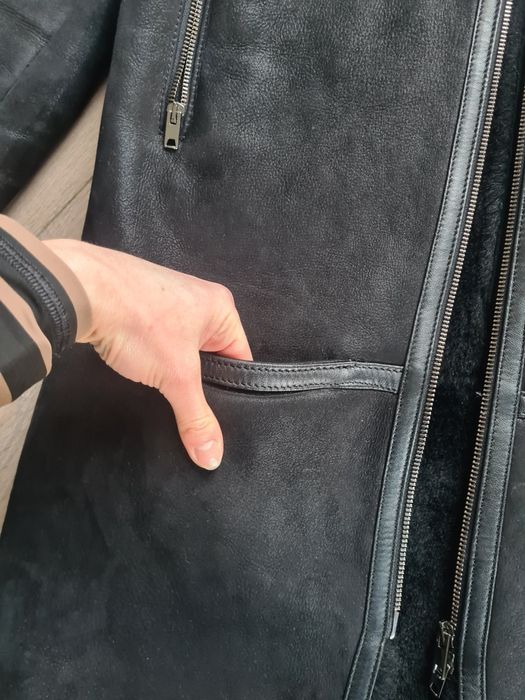 Isabel Marant kożuch naturalny płaszcz czarny S