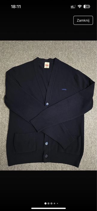Levi’s kardigan krótki granatowy L wełniany #levis #welniany