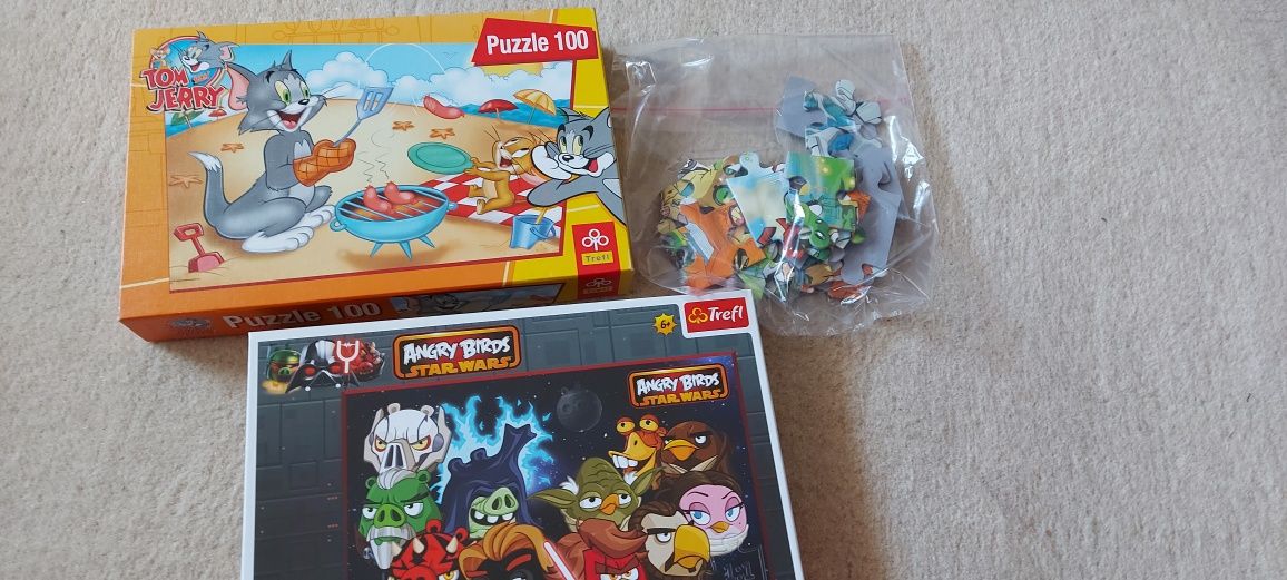 Zestaw puzzli dla chłopca Angry Birds, Ben10. Tom i Jerry