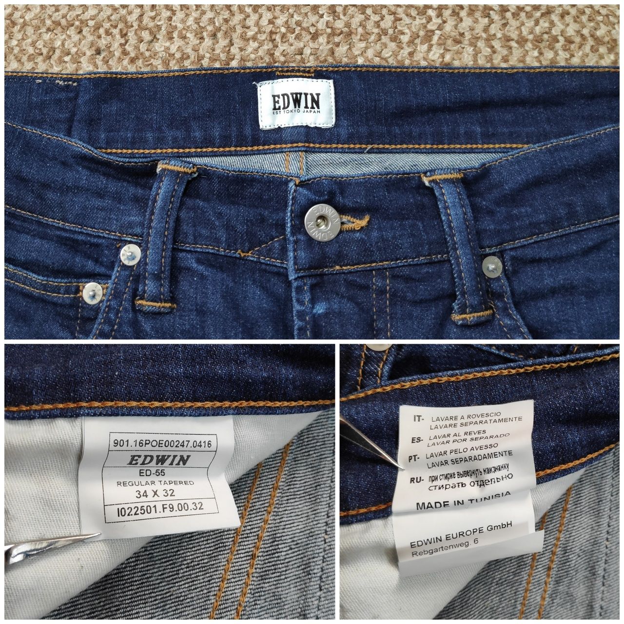 Edwin ED-55 джинси regular tapered оригінал W34 L32