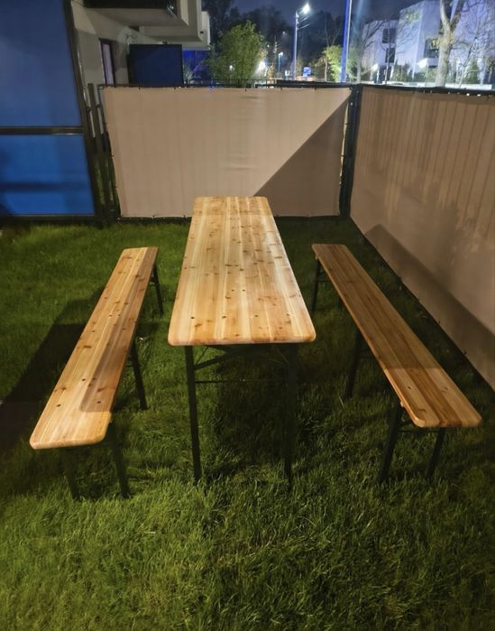 Zestaw Biesiadny Meble Ogrodwe Komplet Barowy Piwny Stół ławki  180cm