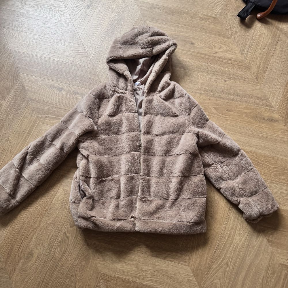 Nowe futro futerko sztuczne bezowe ecru
