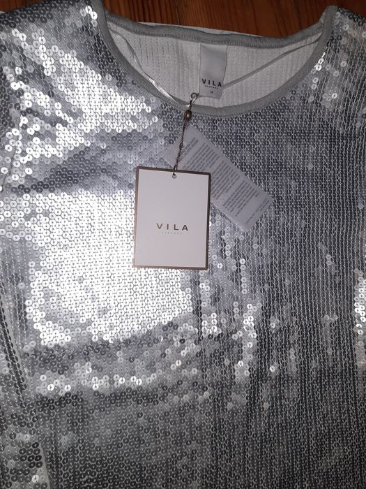 Туника с паєтками Vila срібло