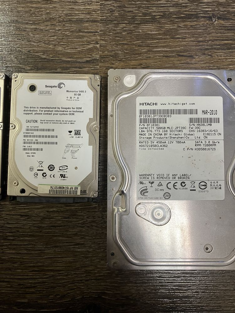 Жесткий диск hdd 2.5 3.5 500gb 640gb 80gb