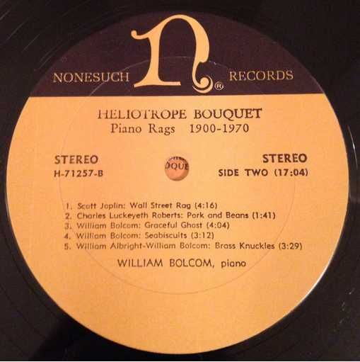 William Bolcom ‎– Heliotrope Bouquet