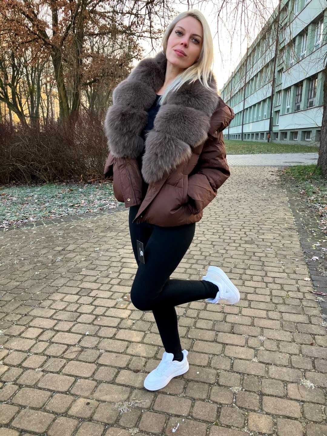 Kurtka z naturalnego futra lisa