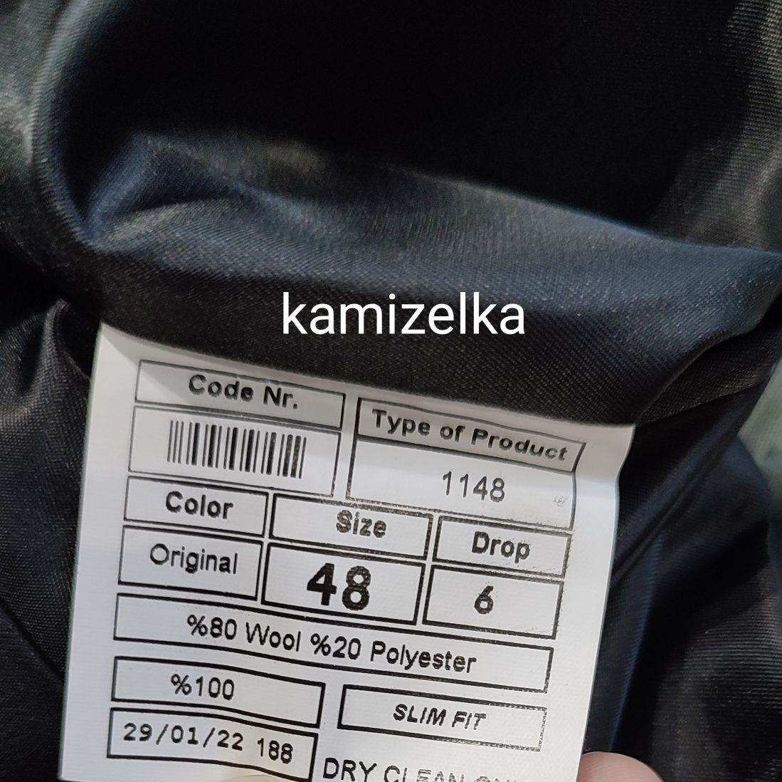 Garnitur męski bordo z naturalnych materiałów wełna+wiskoza 3 cz. R.48